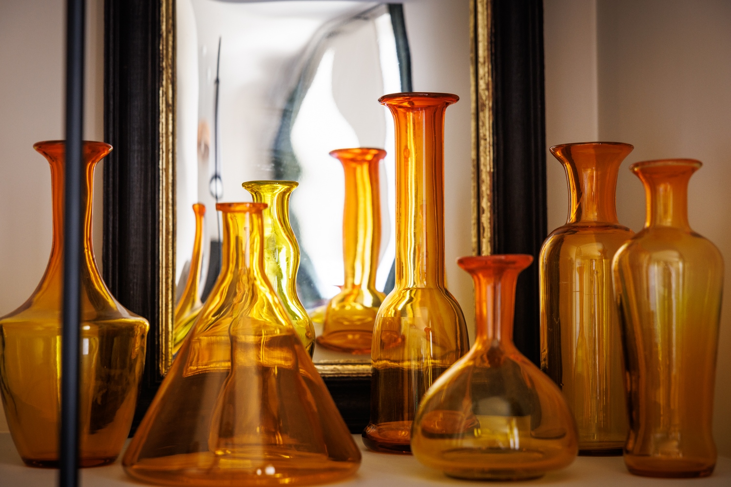 glass vases in different sizes - luxury hotel brittany