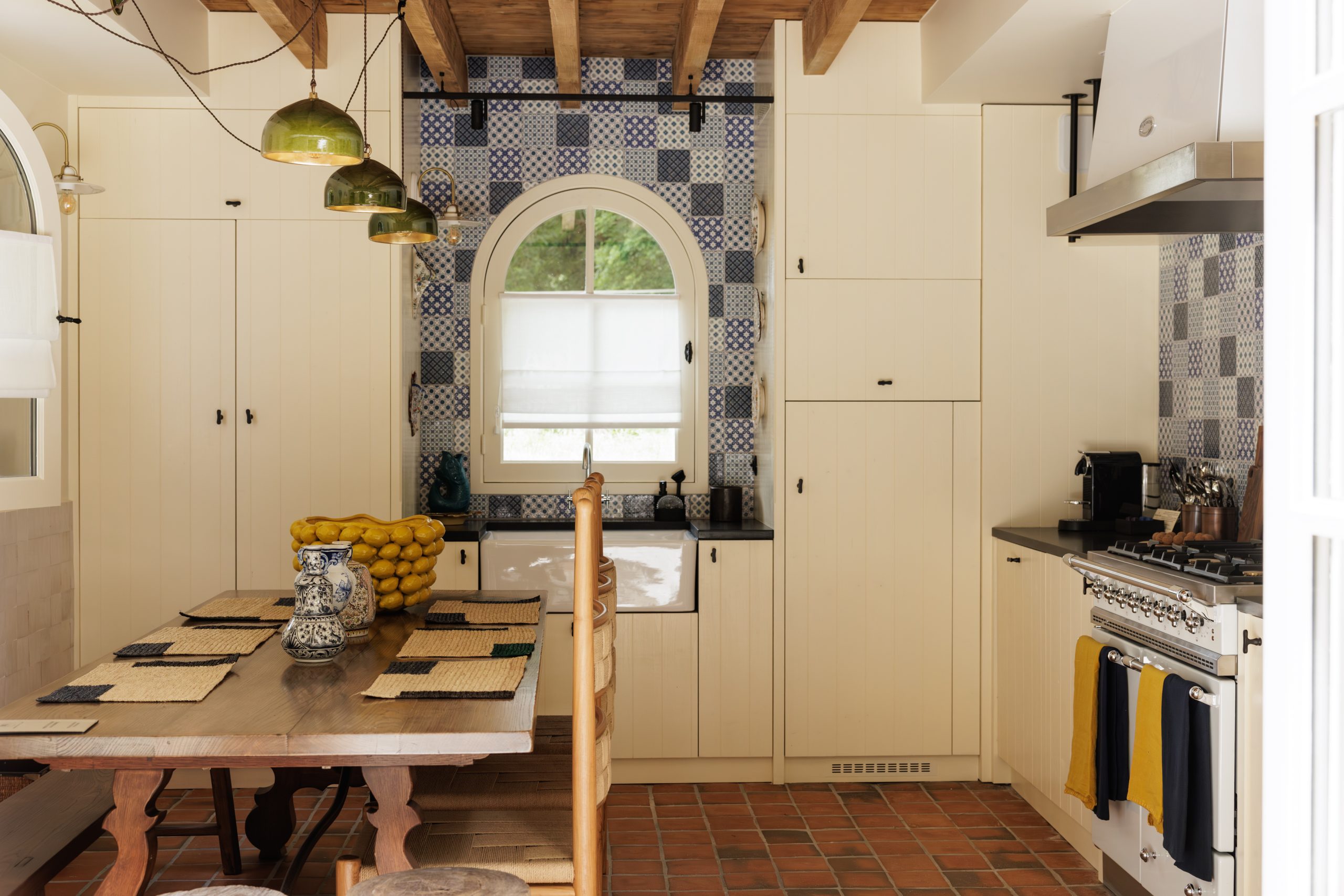 The kitchen at Villa Belem on the Domaine de Locguénolé