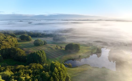 Brume matinale, forêt verdoyante et lac paisible - balades en bretagne